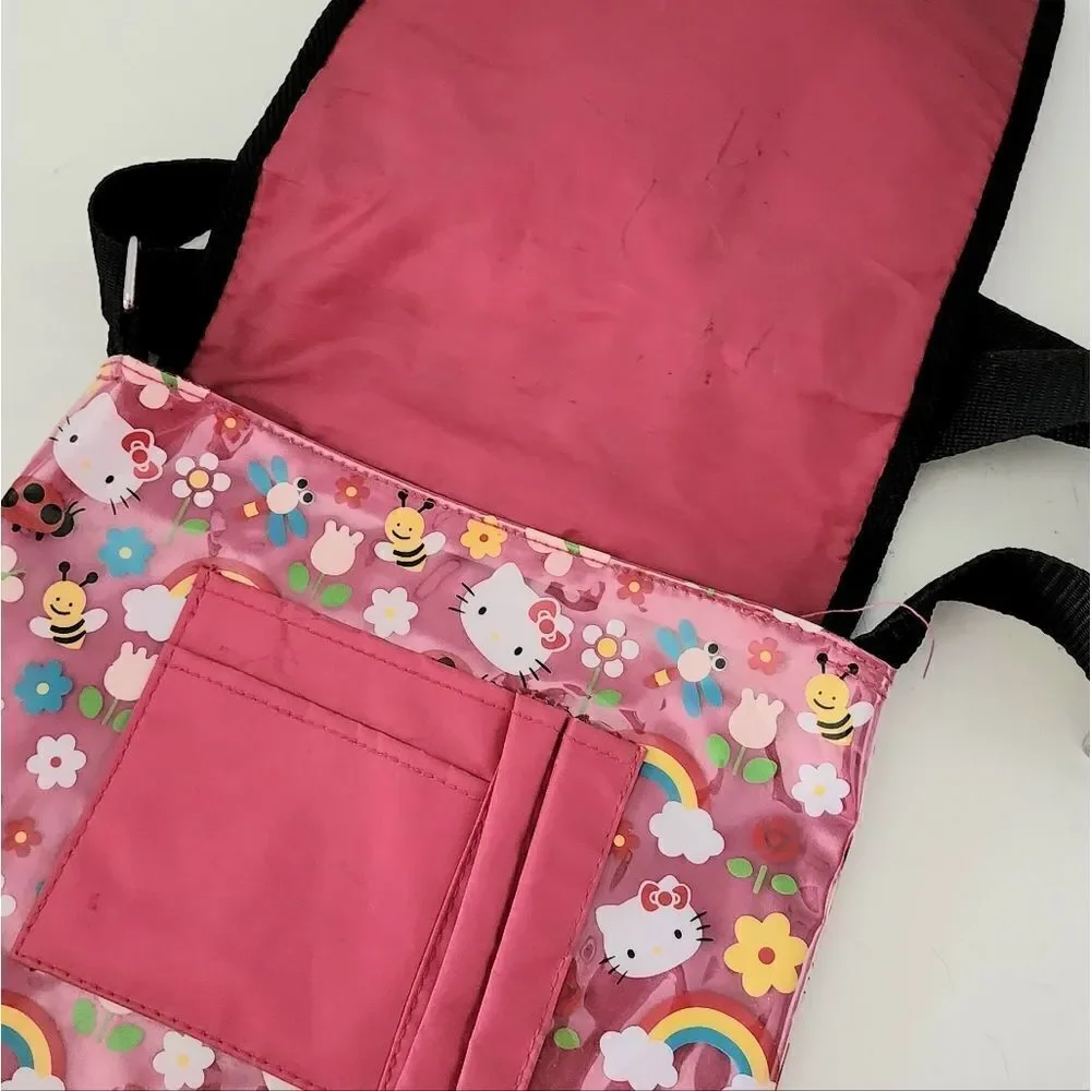 Hello Kitty Sanrio Girls Crossbody Messenger Bag Pink Rainbow Kitty